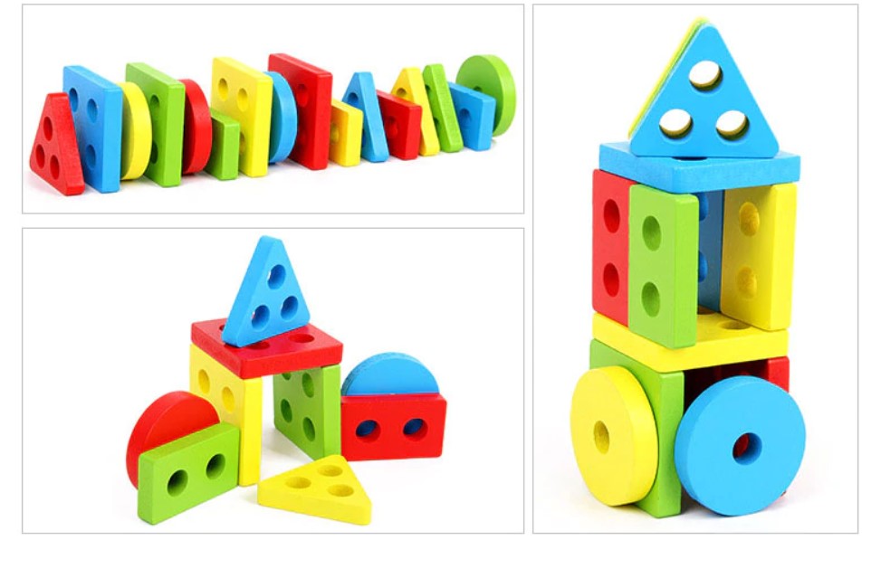 Wooden Geometric Building Toy